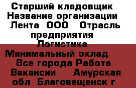 Старший кладовщик › Название организации ­ Лента, ООО › Отрасль предприятия ­ Логистика › Минимальный оклад ­ 1 - Все города Работа » Вакансии   . Амурская обл.,Благовещенск г.